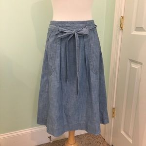 Gap Chambray Denim Midi Skirt Size 26